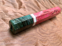 Custom Japanese Knife handle (wa handle) - Dyed Box Elder and Curly Mango