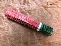 Custom Japanese Knife handle (wa handle) - Dyed Box Elder and Curly Mango