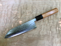 Custom Masutani VG1 Tsuchime Santoku 180mm - Curly cherry and wenge