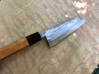 Custom Masutani VG1 Tsuchime Santoku 180mm - Curly cherry and wenge