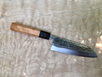 Custom Masutani VG1 Tsuchime Santoku 180mm - Curly cherry and wenge