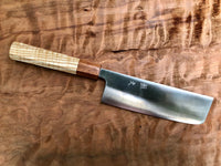 Custom Tsunehisa Ginsan 3 Migaki Nakiri 165mm with Curly Ash and Yucatán Rosewood