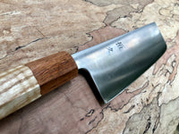Custom Tsunehisa Ginsan 3 Migaki Nakiri 165mm with Curly Ash and Yucatán Rosewood