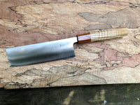 Custom Tsunehisa Ginsan 3 Migaki Nakiri 165mm with Curly Ash and Yucatán Rosewood