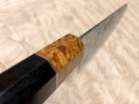 Custom Yu Kurosaki Fujin Hammered 240mm (10”) Gyuto Chef Knife with Gabon Ebony and Amboyna burl and copper