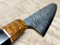 Custom Yu Kurosaki Fujin Hammered 240mm (10”) Gyuto Chef Knife with Gabon Ebony and Amboyna burl and copper