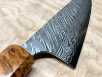 Custom Yu Kurosaki Fujin Hammered 240mm (10”) Gyuto Chef Knife with Gabon Ebony and Amboyna burl and copper