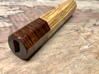 Custom Japanese Knife handle (wa handle) - Olivewood and Ringed Gidgee