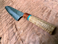 Custom Yu Kurosaki Fujin Hammered 210mm (8”) Gyuto Chef Knife with Curly Mango, Bubinga and Turquoise