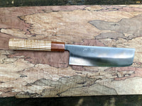 Custom Tsunehisa Ginsan 3 Migaki Nakiri 165mm with Curly Ash and Yucatán Rosewood