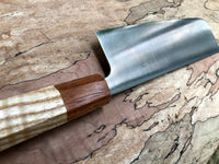 Custom Tsunehisa Ginsan 3 Migaki Nakiri 165mm with Curly Ash and Yucatán Rosewood