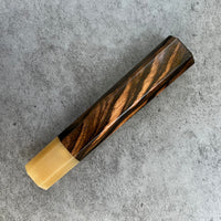 Custom Japanese Knife handle (wa handle) for 240mm - Figured Mun Ebony and blonde horn