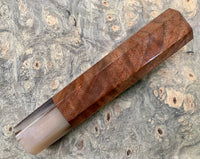 Custom Japanese Knife handle (wa handle) for 165-210 - Figured Walnut and Blonde horn