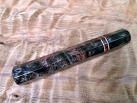 Custom Japanese Knife Handle (Wa Handle) - Double-dyed Yellow Cedar with Stone