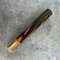 Custom Japanese Knife handle (wa handle) for 240mm - Figured Mun Ebony and blonde horn