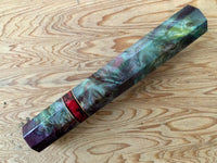 Custom Japanese Knife handle (wa handle) for 165-210mm - Swirl Dyed maple burl