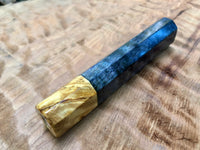 Custom Japanese Knife Handle (Wa Handle) - Dyed Quilted, Spalted Maple with Yellow Cedar