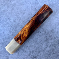Custom Japanese Knife handle (wa handle) for 165-210mm: Sonoran desert ironwood and blonde horn