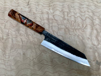 Custom Anryu Aogami Super KU hammered Bunka 170mm : mesquite burl hybrid