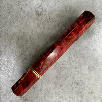 Custom Japanese Knife handle (wa handle) for 240mm - dyed oak burl