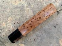 Custom Japanese Knife handle (wa handle) for 240mm - Thuya Burl and Buffalo horn