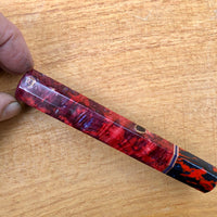 Custom Japanese Knife handle (wa handle) - Double dyed purple/red box elder with coral tide ferrule