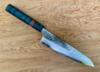 Custom Yu Kurosaki Fujin Hammered 210mm (8”) Gyuto Chef Knife with Quilted maple