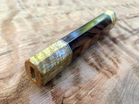 Custom Japanese Knife Handle (Wa Handle) - Crosscut Kingwood and Curly Mango