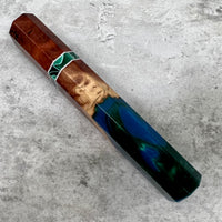Custom Japanese Knife handle (wa handle) for 165-210 mm - Aussie burl hybrid
