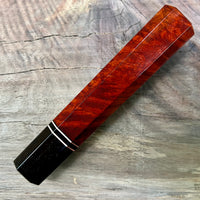 Custom Japanese Knife handle (wa handle) for 240mm - Bloodwood burl and Gabon ebony