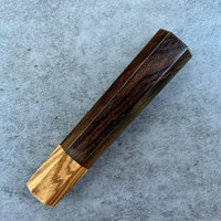 Custom Japanese Knife handle (wa handle) for 165-210mm: Ziricote and zebrawood