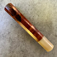 Custom Japanese Knife handle (wa handle) for 165-210mm: Ironwood burl and blonde horn