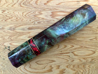 Custom Japanese Knife handle (wa handle) for 165-210mm - Swirl Dyed maple burl