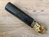 Custom Japanese Knife handle (wa handle) for 165-210mm - Canxan burl with Amboyna burl