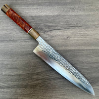 Custom Kurosaki Senko SG2/R2 240mm (10”) Gyuto - Old Profile : Red Mallee and marbled horn
