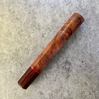 Custom Japanese Knife handle (wa handle) for 240mm - Curly Walnut with vintage poker chip and katalox