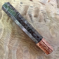 Custom Japanese Knife handle (wa handle) for 165-210mm - black dyed maple burl and bubinga