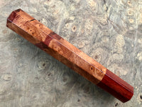 Custom Japanese Knife handle (wa handle) for 165-210mm : Maple burl and bloodwood