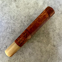 Custom Japanese Knife handle (wa handle) for 165-210mm: Ironwood burl and blonde horn
