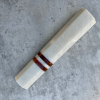 Custom Japanese Knife handle (wa handle) for 165-210mm : White pearl and bronze double stripe