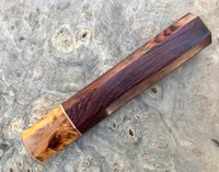 Custom Japanese Knife handle (wa handle) for 240mm - Kingwood and Amboyna burl
