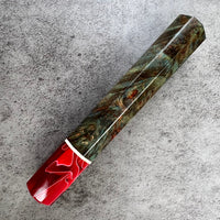 Custom Japanese Knife handle (wa handle) for 165-180mm knife: Maple burl dyed and stabilized