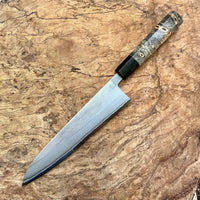 Custom Yoshikane Shiro 2 Nashiji Gyuto 210mm - Buckeye burl and horn