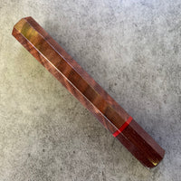 Custom Japanese Knife handle (wa handle) for 240mm - Curly Walnut with vintage poker chip and katalox