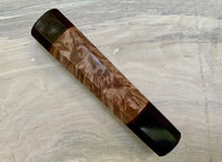 Custom Japanese Knife handle (wa handle) - Maple burl and African Blackwood