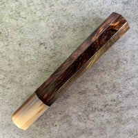 Custom Japanese Knife handle (wa handle) for 165-210mm : Burly African Blackwood and stripped horn