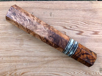 Custom Japanese Knife handle (wa handle) for 240-270mm - Honduran Rosewood Burl and Desert Ironwood Burl