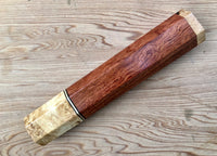 Custom Japanese Knife handle (wa handle) for 165-210mm - bubinga and masur birch