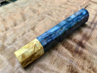 Custom Japanese Knife Handle (Wa Handle) - Dyed Quilted, Spalted Maple with Yellow Cedar
