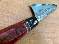 Custom Yu Kurosaki Fujin Hammered 240mm (10”) Gyuto Chef Knife- Dyed Mango Burl